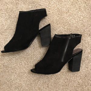 Black Open Toe Booties